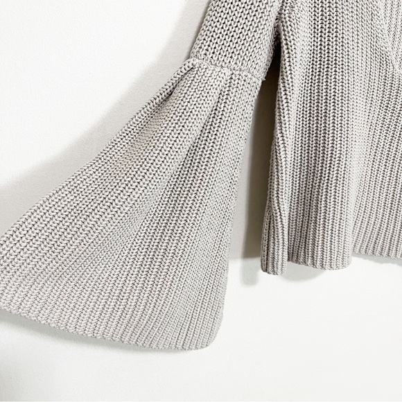 BOGO! Free People Damsel Cropped Cotton Bell Sleeve Pullover Knit Sweater - Picture 5 of 10